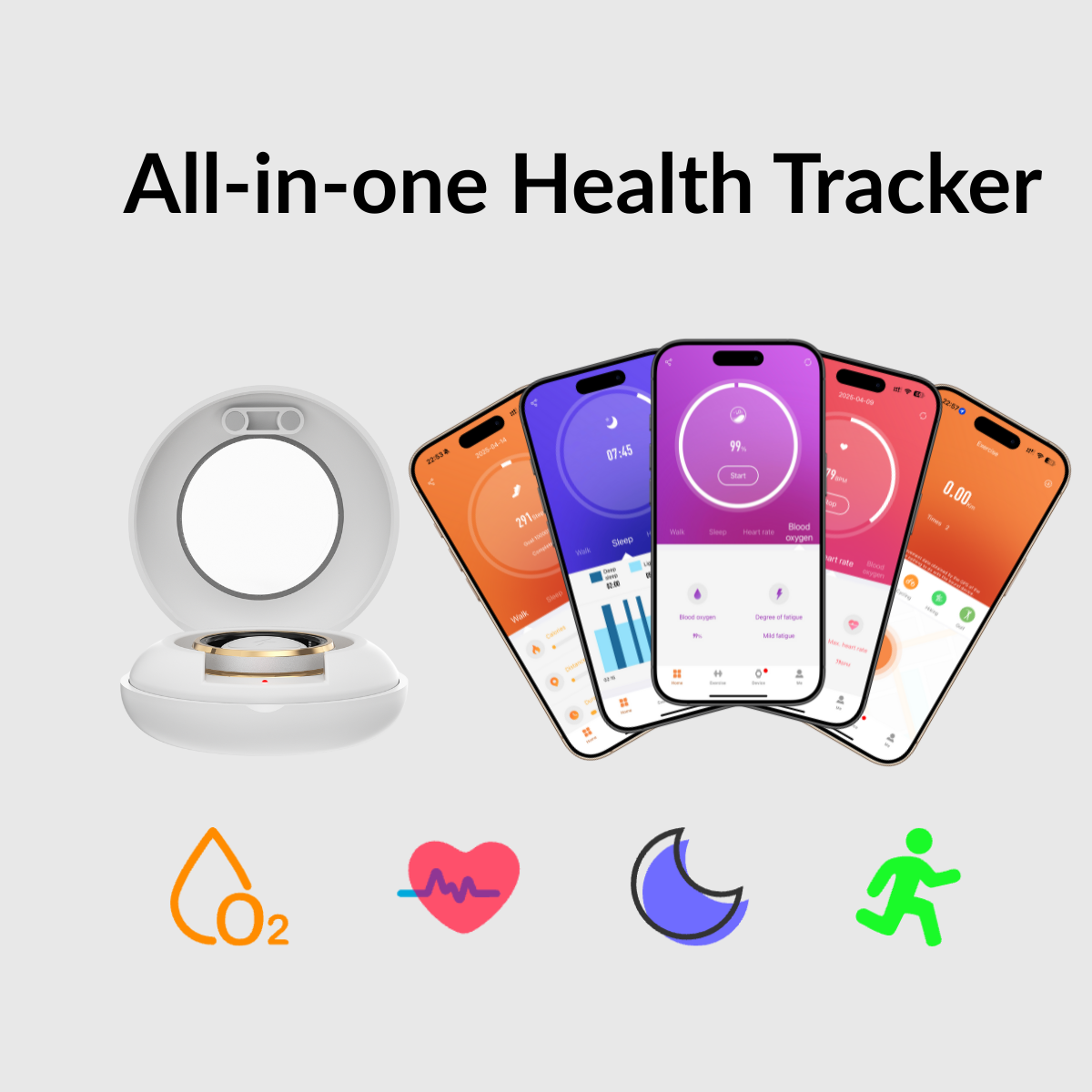 TFP Smart Ring, Sleep Tracker, Activity & Fitness Tracker, Blood Oxygen Tracker