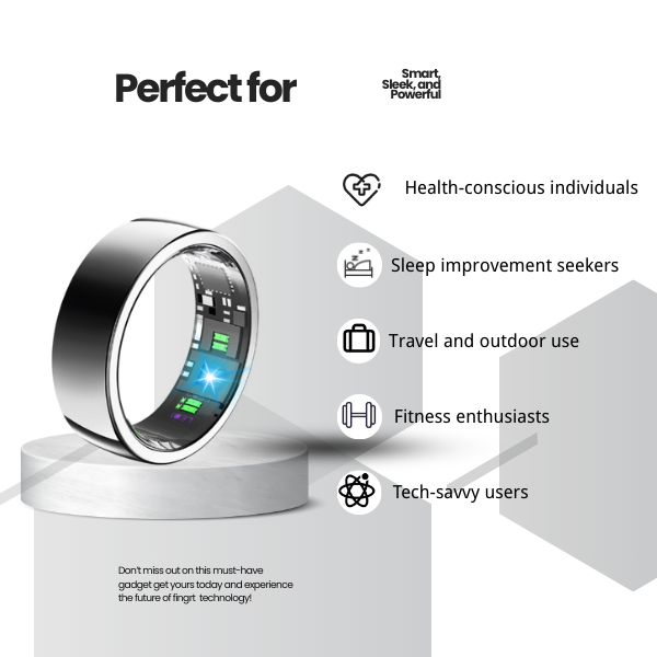 TFP  Blood Pressure Smart Ring, Sleep Tracker, Activity & Fitness Tracker, Blood Oxygen Tracker
