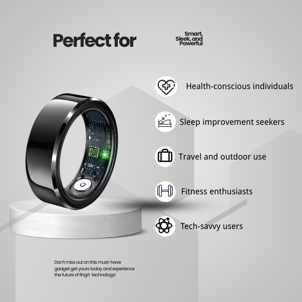 TFP Smart Ring, Sleep Tracker, Activity & Fitness Tracker, Blood Oxygen Tracker