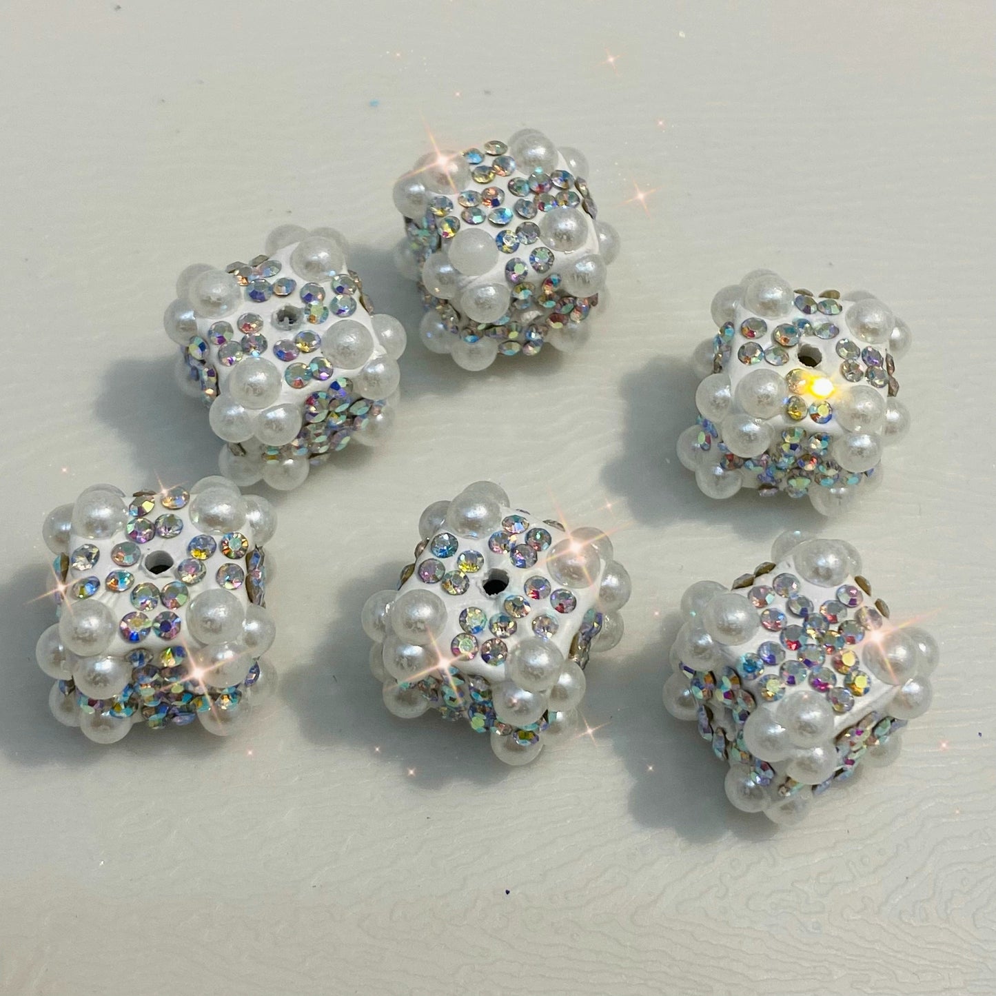 【Rhinestone Beads】Snow white