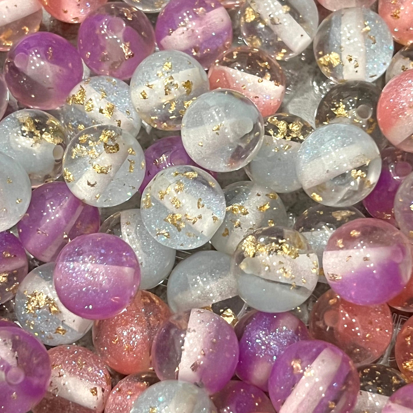 【Resin Beads Mix】Gold leaf Beads Mix/Resin DIY Supplies